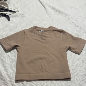 Everlane Short Sleeve Top in Light Brown